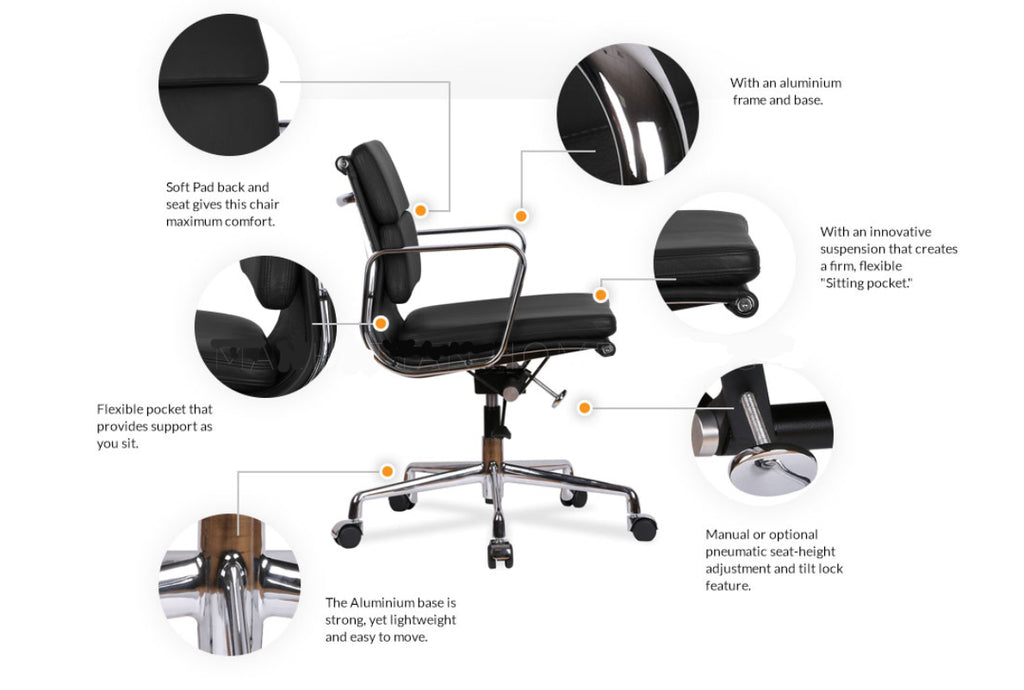 Eames EA217 office chair replica, additional view, UK