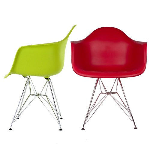 Eames DAR chair replica colour options red, orange, white and black