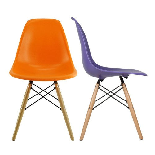 Eames DSW chair replica seat and beech base detail