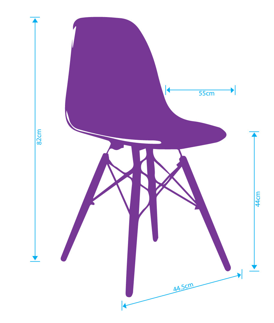 Eames DSW dining chair replica with beech wood dowel base, UK