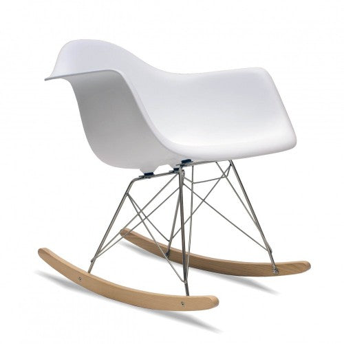 Eames RAR rocking armchair replica in white polypropylene