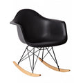 Eames RAR rocking chair replica with chrome frame and maple runners, UK