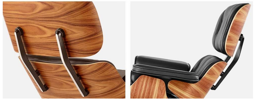 Eames Lounge Chair and Ottoman black leather replica, additional view, UK