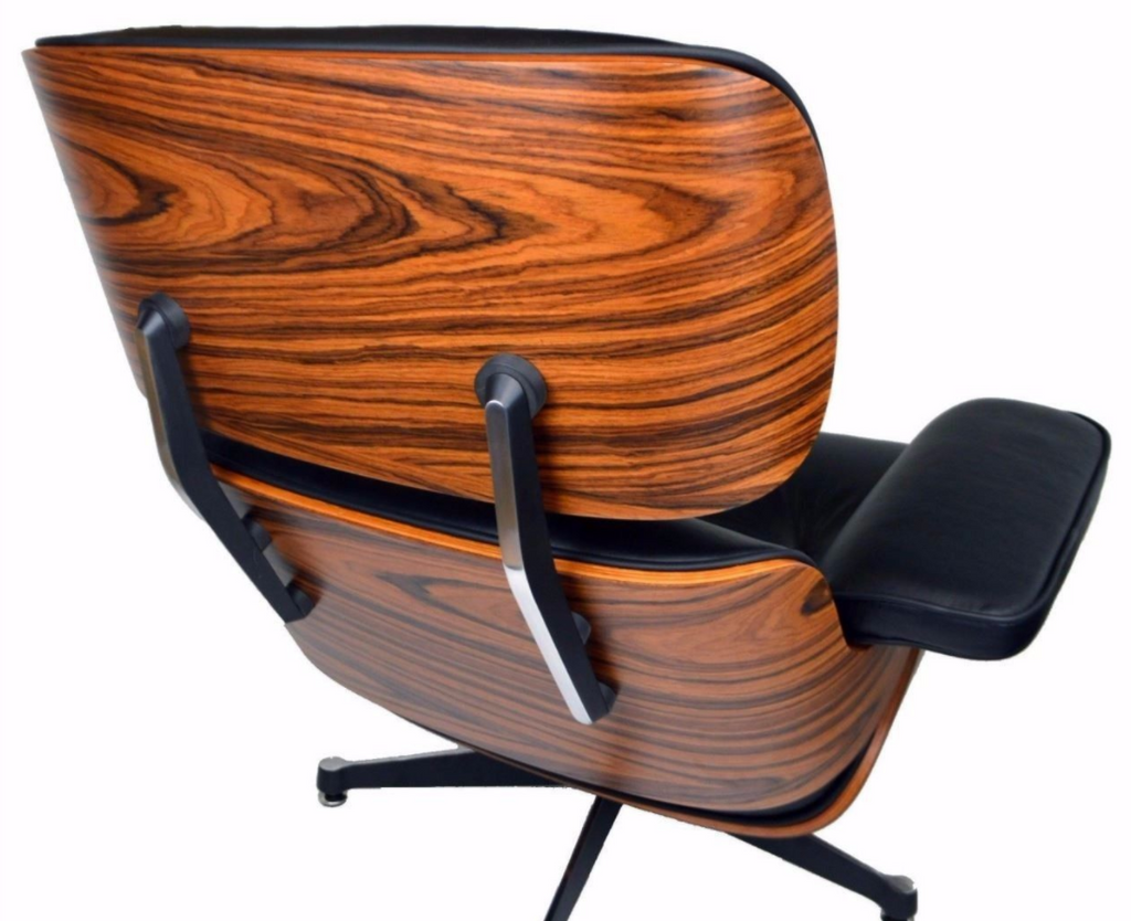 Eames Lounge Chair and Ottoman black leather replica, additional view, UK