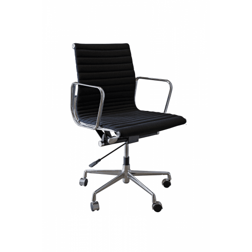 Eames EA117 Aluminium Group office chair replica in ribbed leather, UK